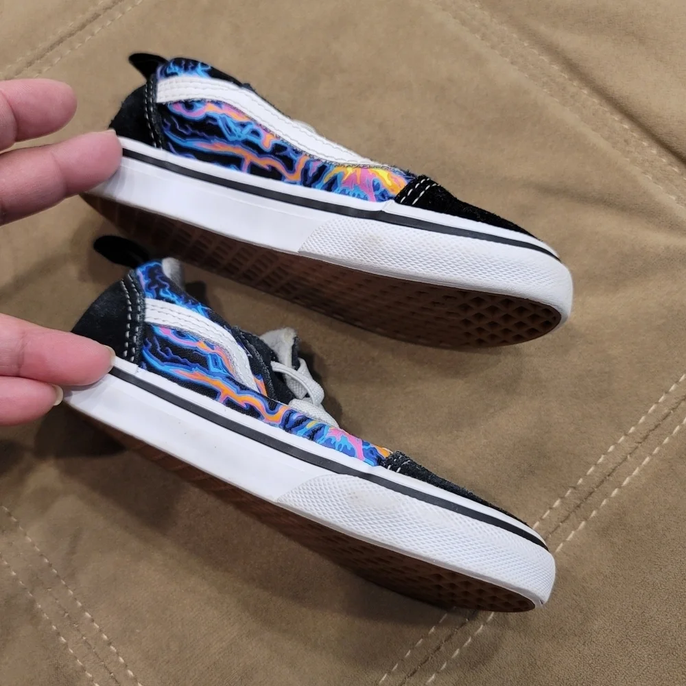SZ 8T Vans Sk8 Low Top Electric Flame Glow in the Dark Unisex Slip-on Sneakers